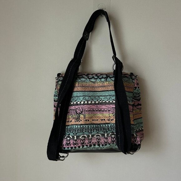 Sakroots Convertible Backpack ll Multicolor Pattern Tribal School Fashion Bag - Picture 4 of 9